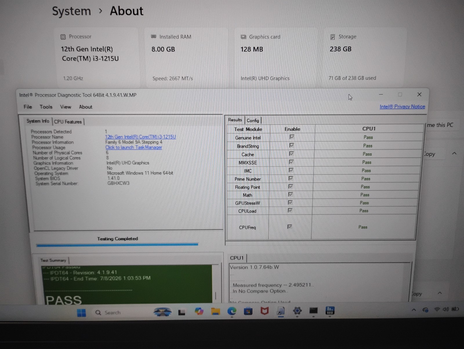 Dell Inspiron 15 3520 laptop, 2024 model, i3-1215u, 15.6″ screen