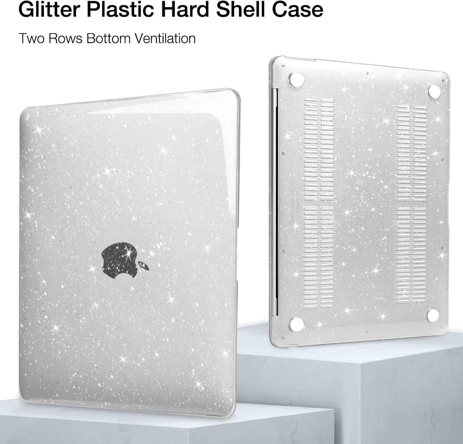 MacBook Air 13 inch Case 2022 2021 2020 2019 2018 A2337 M1 A2179 A1932, Glitter
