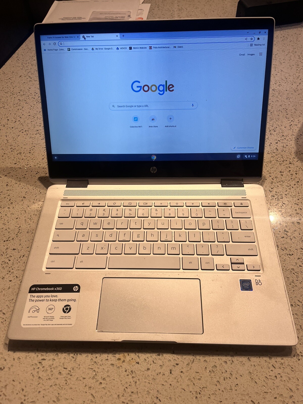 HP 14a-na0020nr 14 inch (32GB, Intel Celeron, 1.10GHz, 4GB) Chromebook – White –
