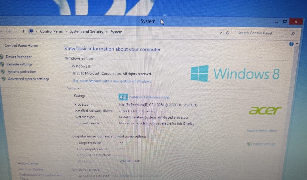 Acer Aspire V3-731 / VA70 2.20ghz/4gb/448gbHD/Webcam/BT/17.3″/Hdmi