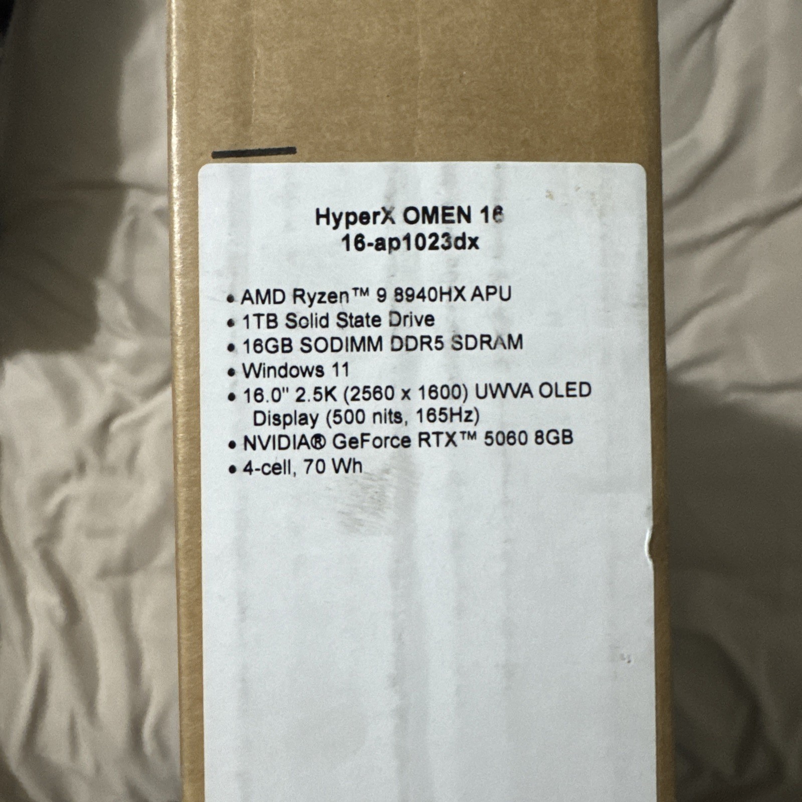 HyperX – OMEN 16″ 165Hz 2.5K OLED Gaming Laptop – AMD Ryzen 9 8940HX (2025) -…
