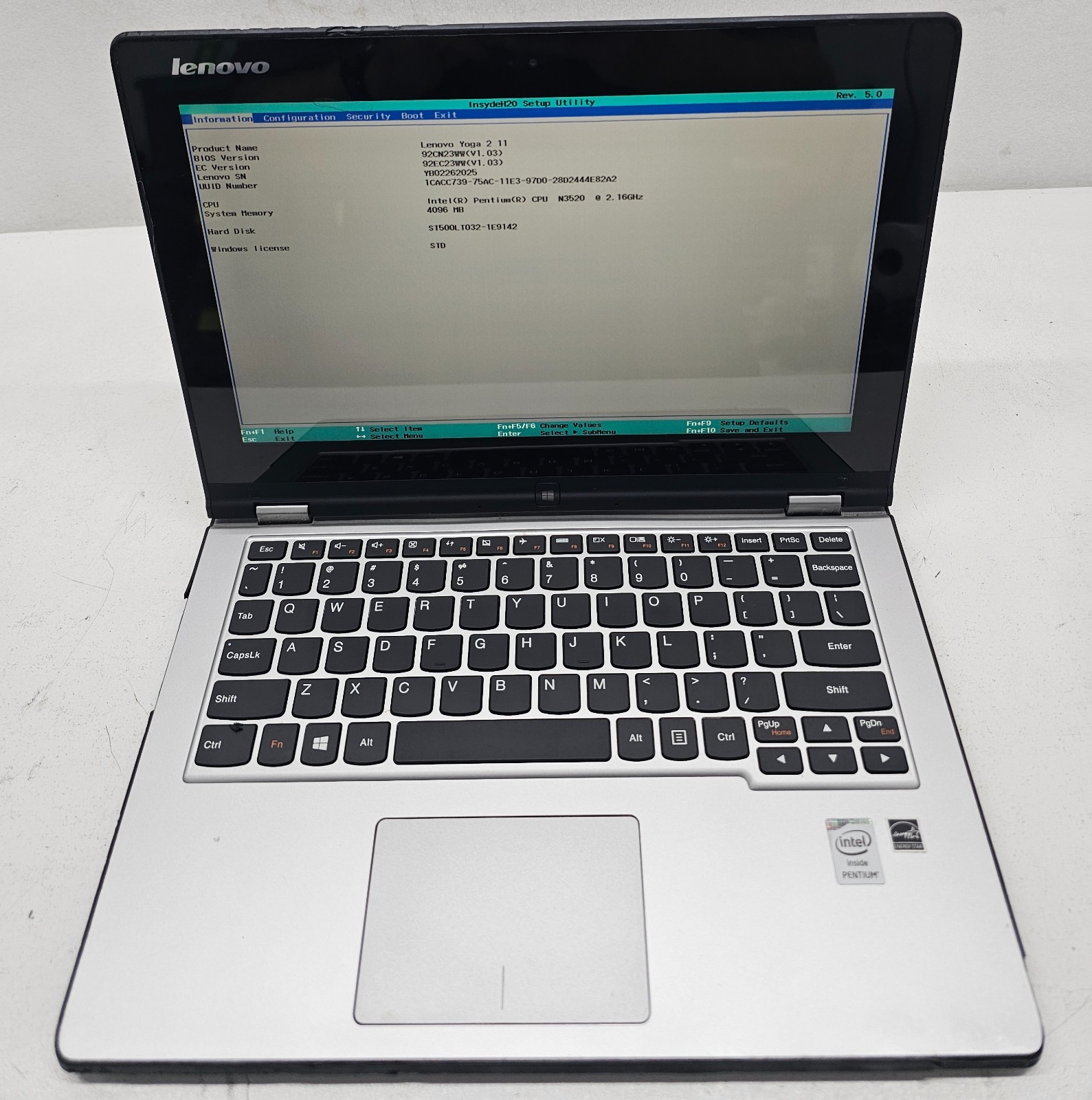 Lenovo Yoga 2 11 Laptop Intel Pentium N3520 4GB Ram 500GB HDD NO OS (FL)