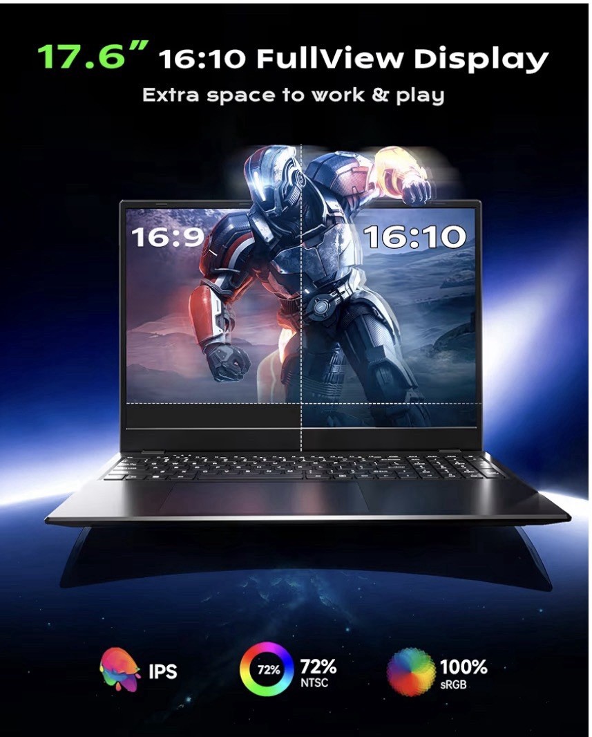 jumper 17.6 Inch Laptop with Office 365 16GB RAM 640GB SSD N95 CPU Windows 11