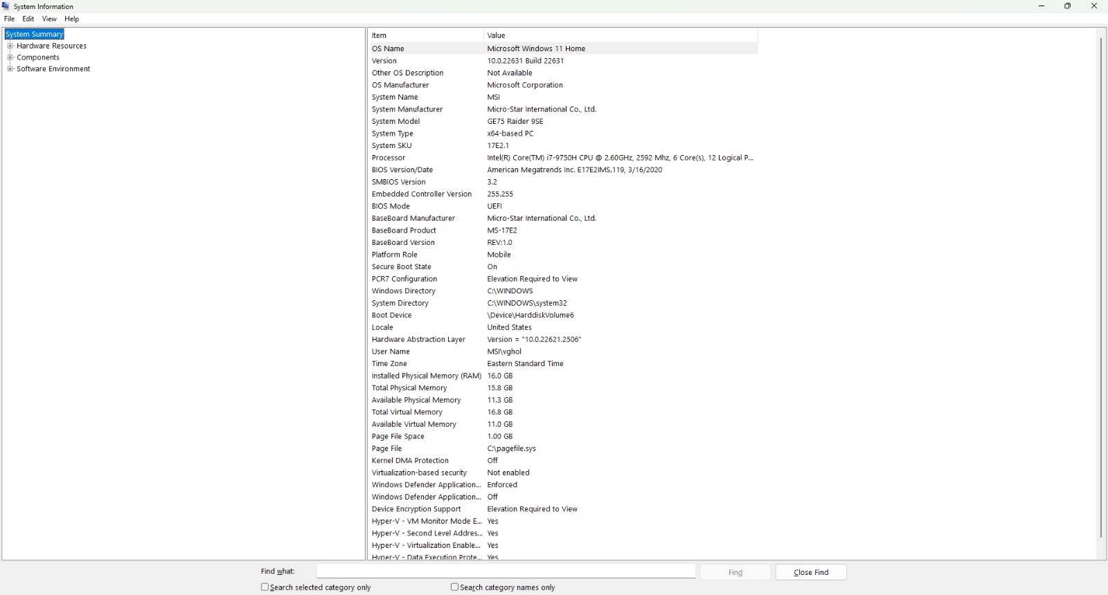 MSI GE75 Raider 9SE 17.3 inch (512 SSD 1TB HDD, Intel Core i7 9750H, 2.6GHz)