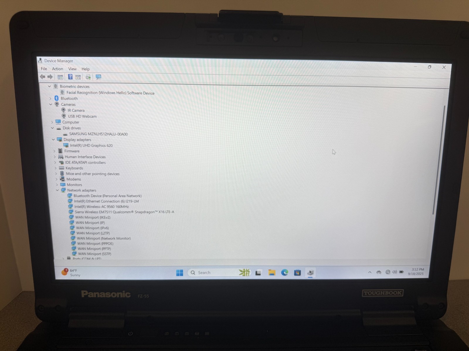 Panasonic FZ-55 Toughbook MK1 i7 Touchsceen 16GB 512GB SSD Windows 11 Pro 4G GPS