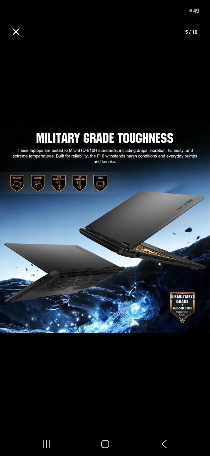 ASUS TUF F16 5050, i5-13450HX, 16″ 165Hz,GeForce RTX 5050, 16GB DDR5, 1TB SSD