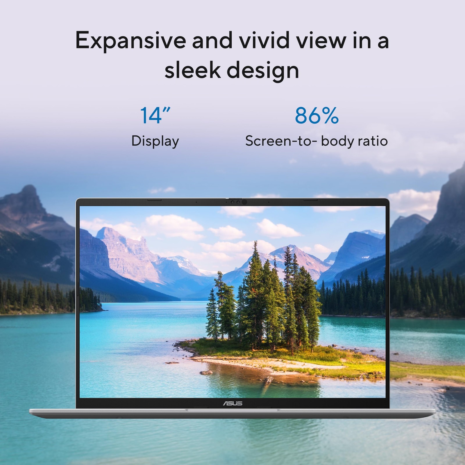 ASUS Vivobook 14″ Laptop Snapdragon X Adreno GPU 16GB 512GB Win 11 X1407QA-BS56