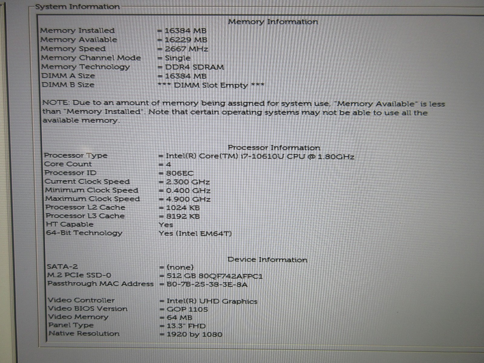 Dell Latitude 5310 13.3″ : i7-10610U 1.8GHz : 16GB RAM : 512GB SSD : Grade C