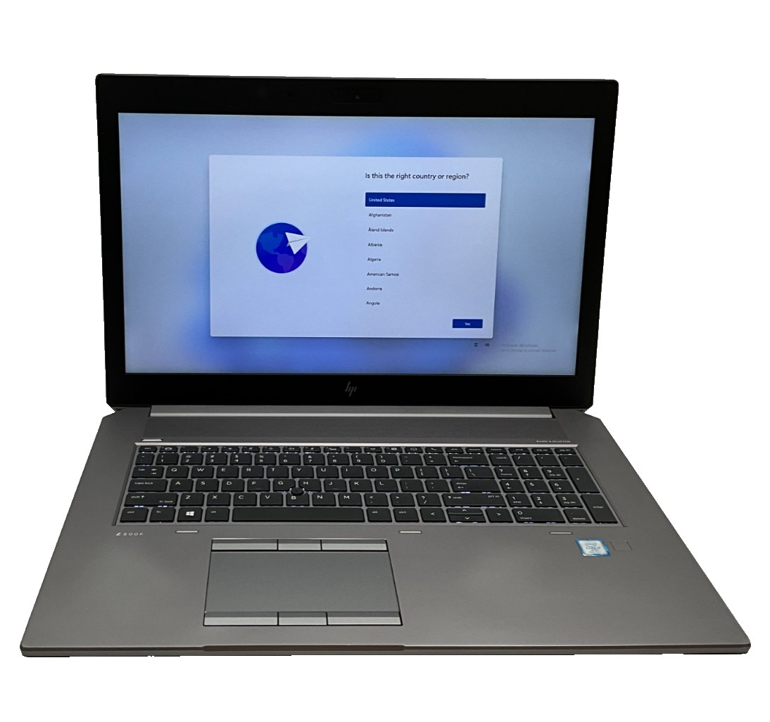HP ZBook 17 G5 5JQ94US i7-8850H 2.60g 32GB 1tb/512 Win11 laptop 5CD9165YZV