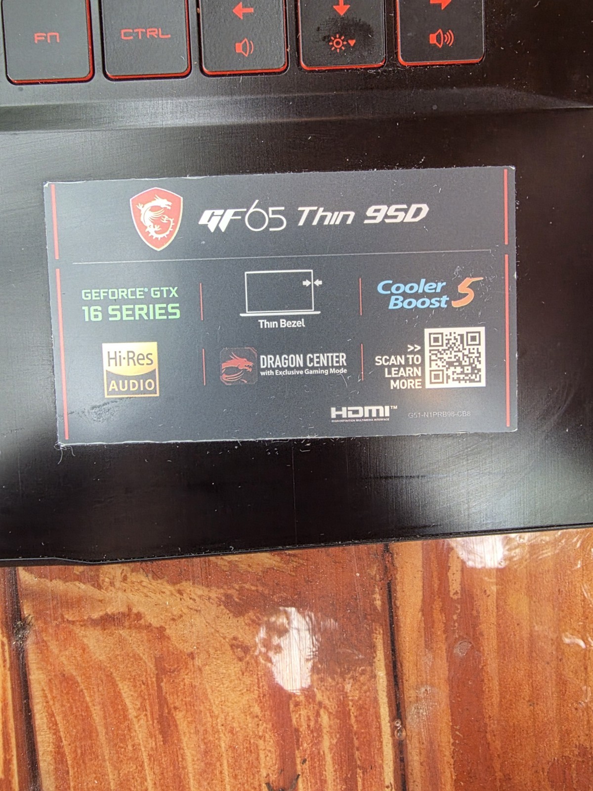MSI GF65 Thin9SD GamingIntel i7 16GB WD Black Premium NVMe SSD | GTX 1660 Ti 6GB