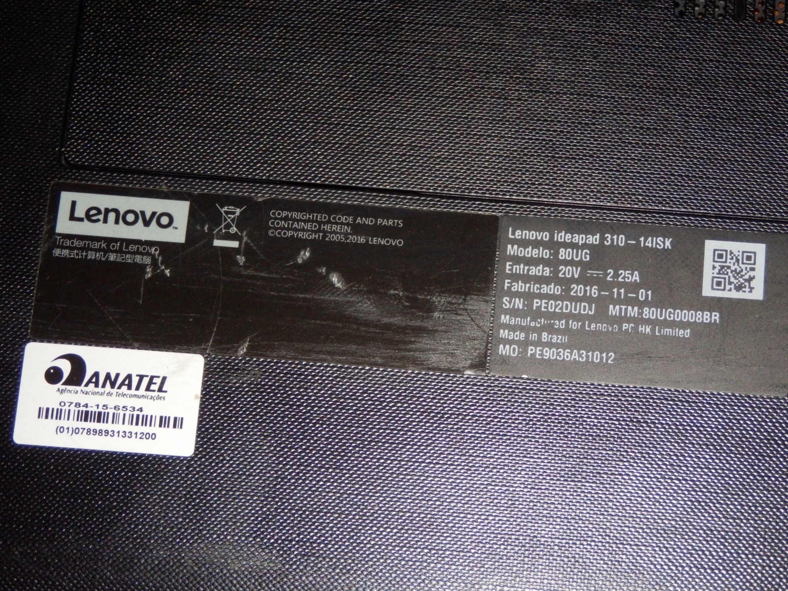 Lenovo IP 310-14ISK – Intel i3-6100U, 4GB Ram, 128GB SSD, HD 520, 14″ Part Faulty