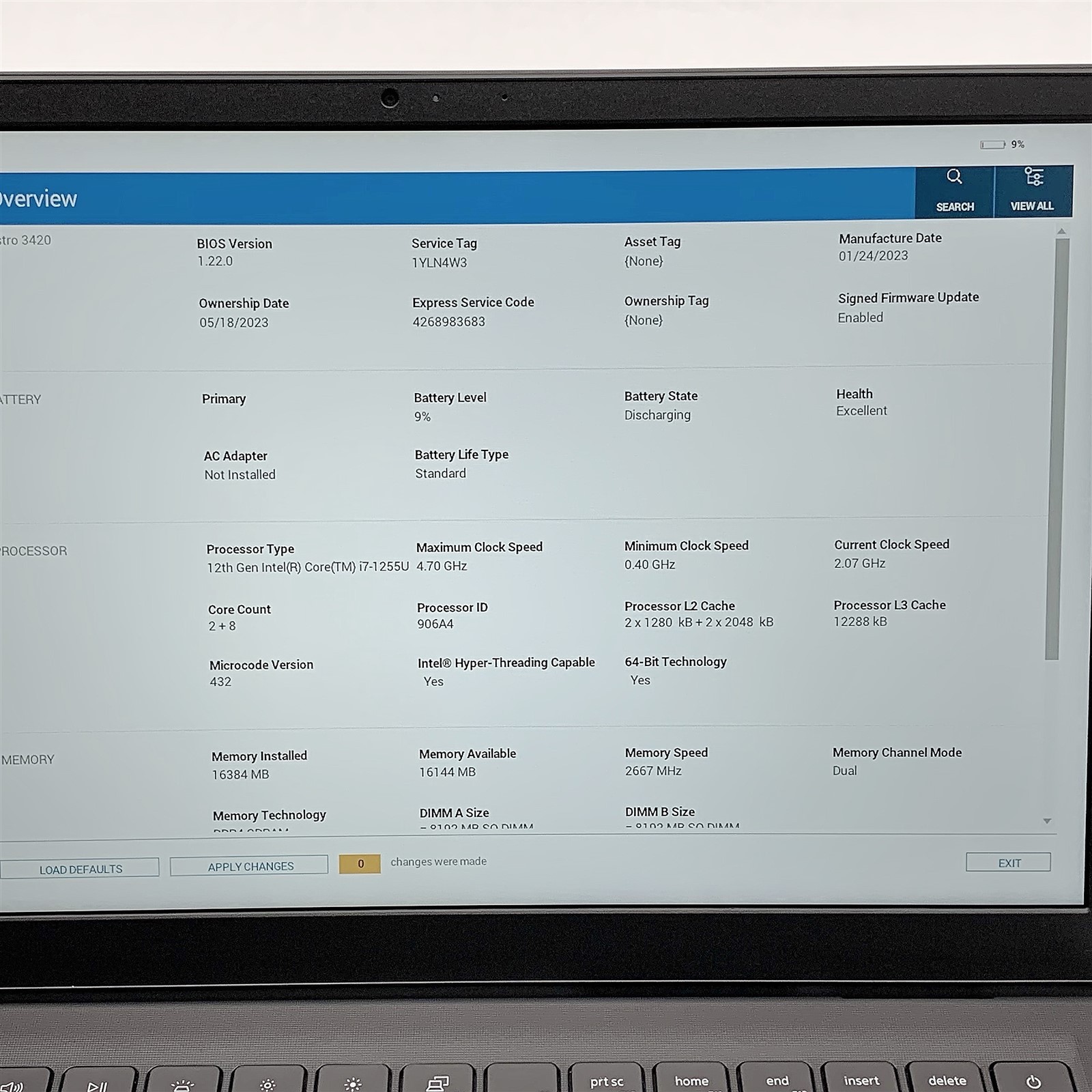 Dell Vostro 3420 Laptop i7 1255U 1.70GHZ 14″ FHD 16GB RAM 512GB NVMe Windows 11
