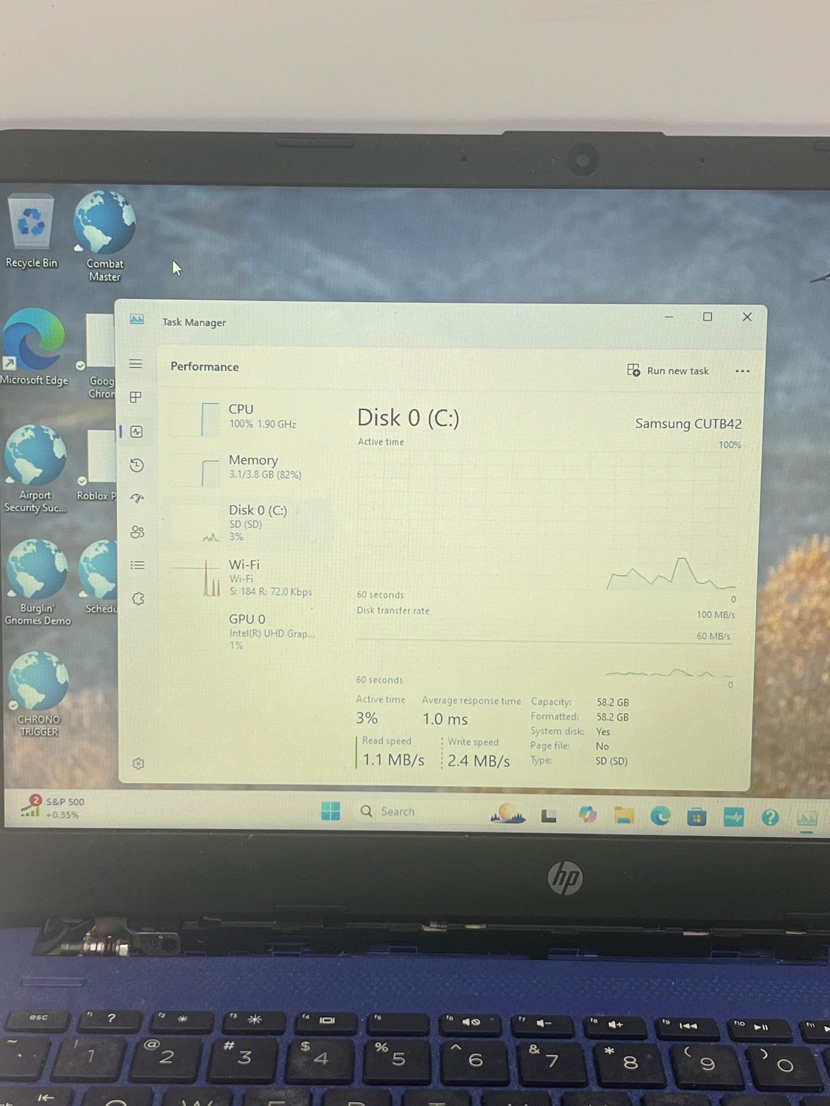 HP 14-dq0055dx 14-inch Laptop Intel Celeron 4GB 64GB Blue