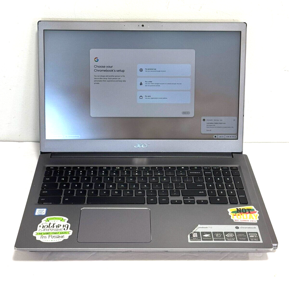 Lot of 2Acer Chromebook CB715-1W Core i3-8130U 8GB RAM 128GB SSD NO CHARGER