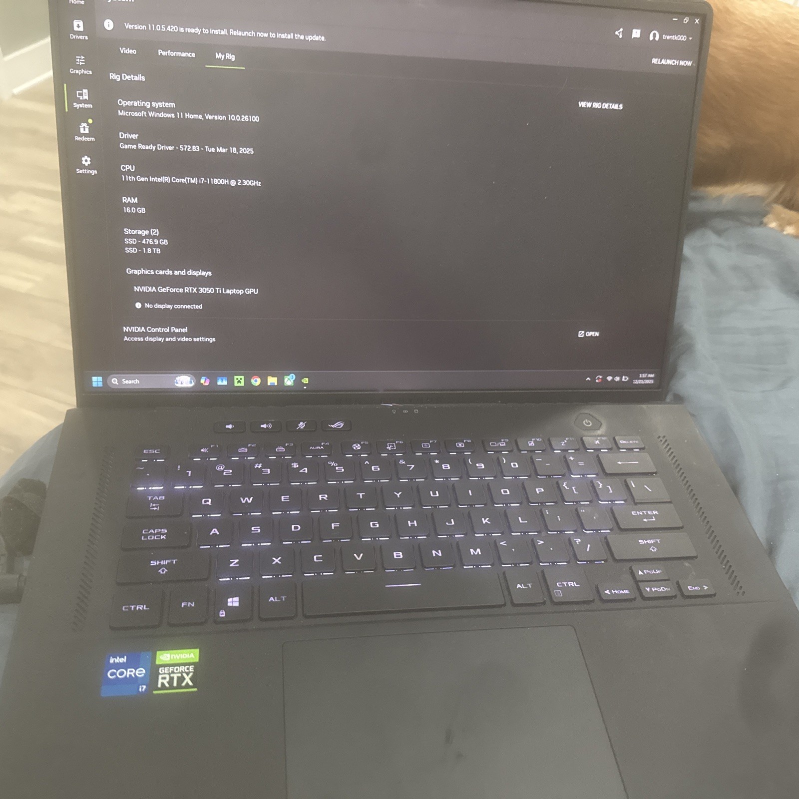 ASUS ROG Zephyrus 2021 2.5 Tb , 3050 Ti , i7 11th Gen
