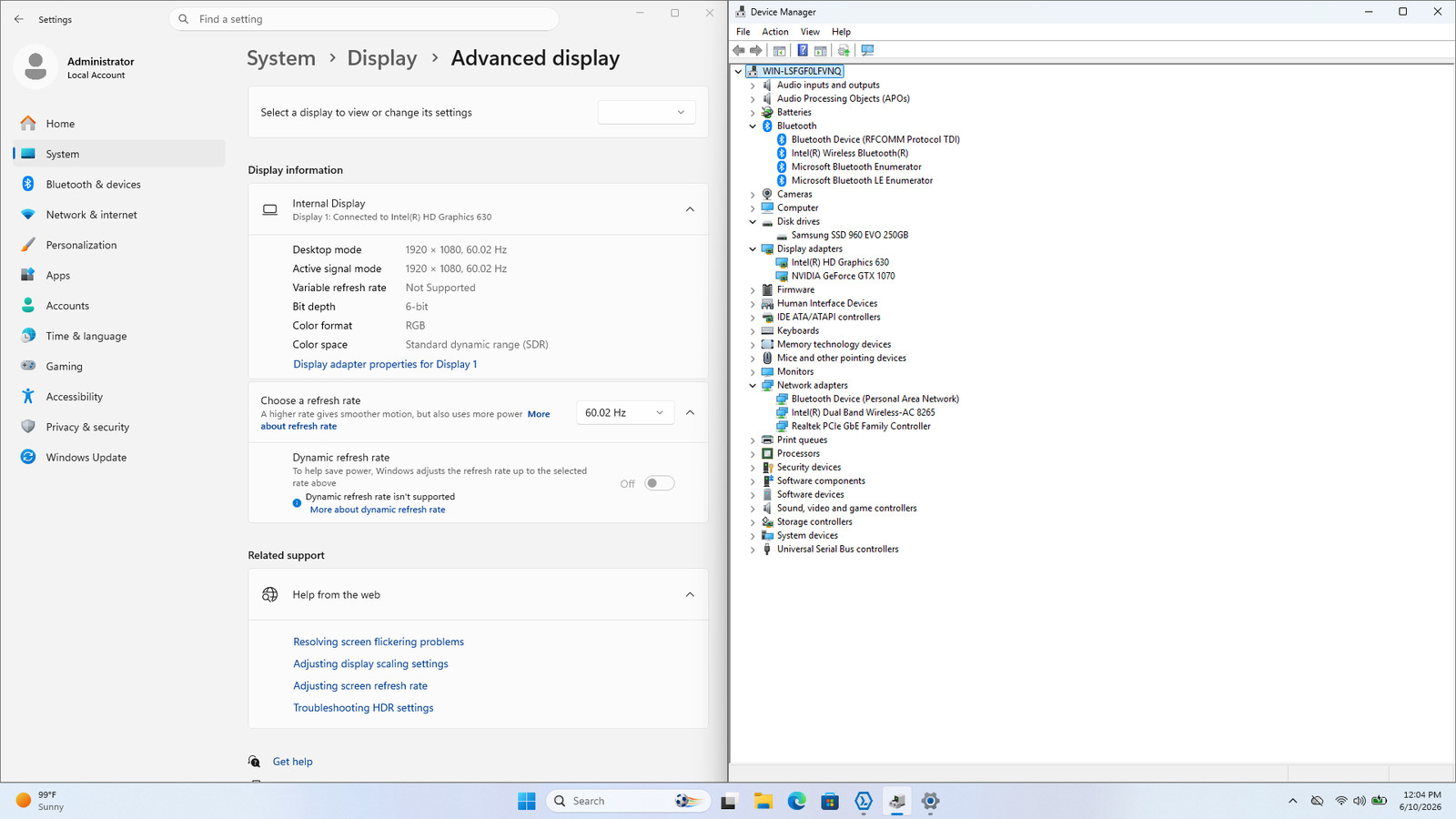 PowerSpec 1710 17.3″ FHD i7-7700HQ GTX 1070 16GB 256GB SSD Win11