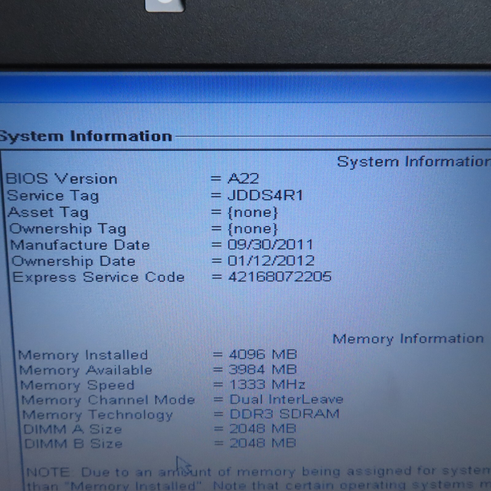 Dell Latitude Laptop Intel Core i5 2.30GHz 2 Cores 4GB DDR3 SDRAM