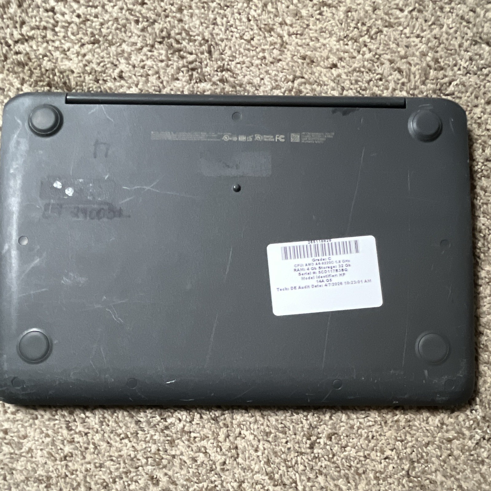 HP 14A G5 Chromebook 14″ AMD A6-9220C 1.80GHz 4GB 32GB eMMC Gray USB-C