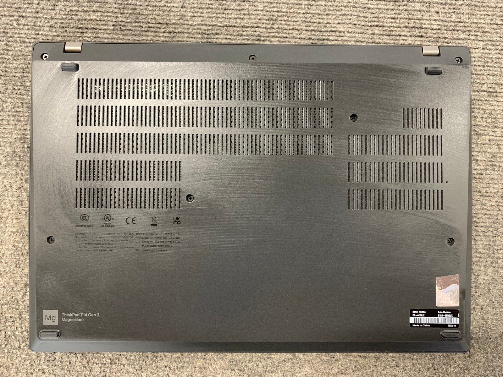 Lenovo ThinkPad T14 Gen 3 14″ Laptop i7-1260P 16GB RAM 512GB NVMe, As Is
