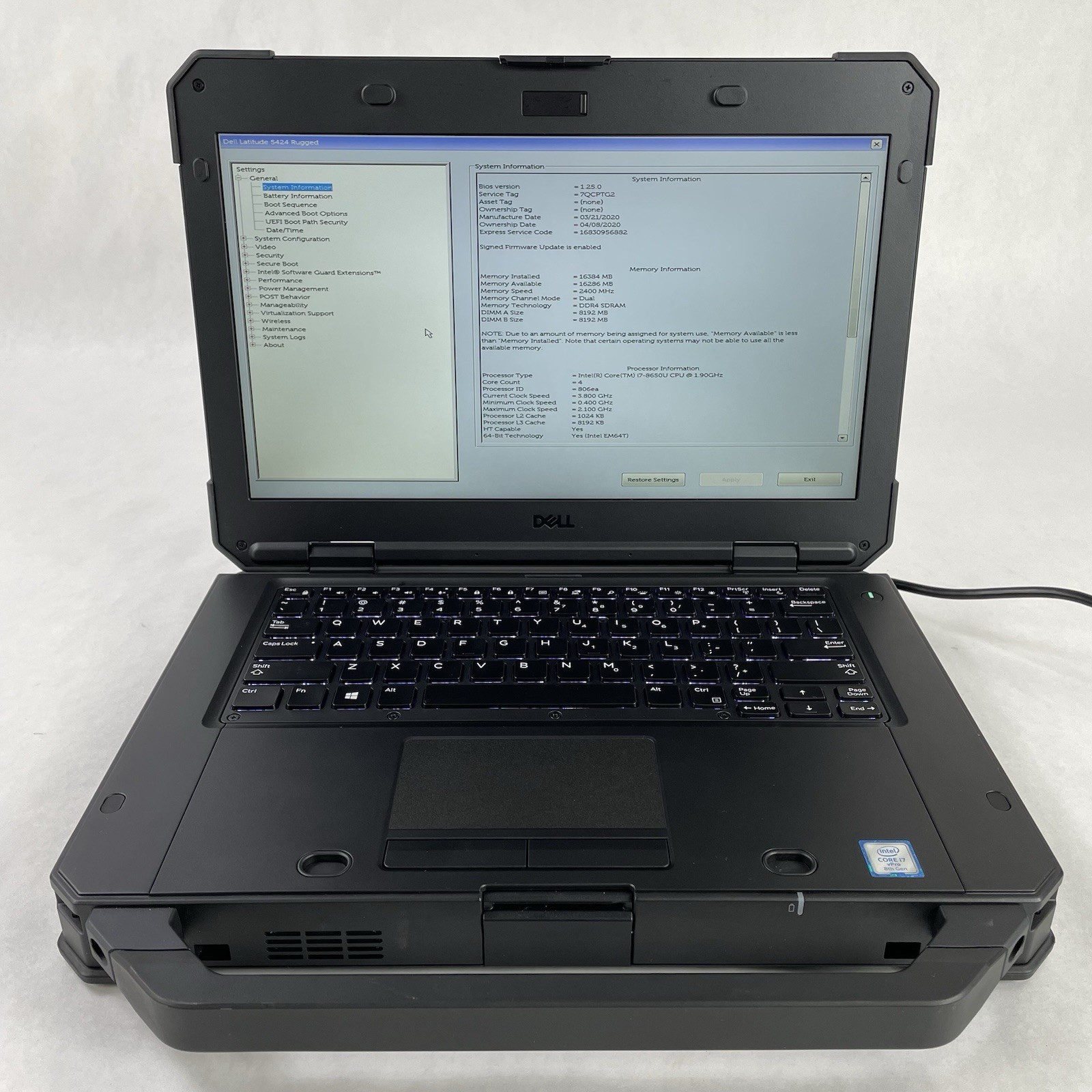 Dell Latitude 5424 14″ i7-8650U 1.90 GHz 16 GB RAM No SSD No OS No Batt RX450
