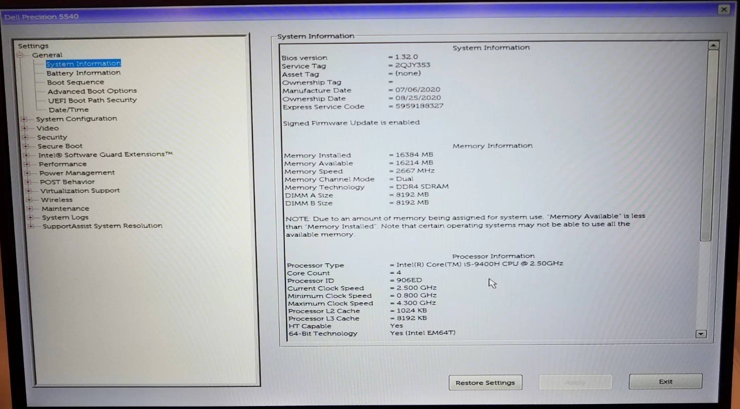 Dell Precision 5540, 15.6″, i5-9400H@2.5GHz, 16GB, 512GB NVMe, No OS, Lot of 4