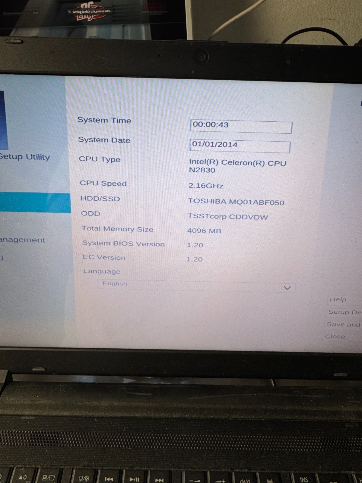 Toshiba Satellite C55 Celeron N2830, 4GB RAM, 500GB HDD Laptop #4113