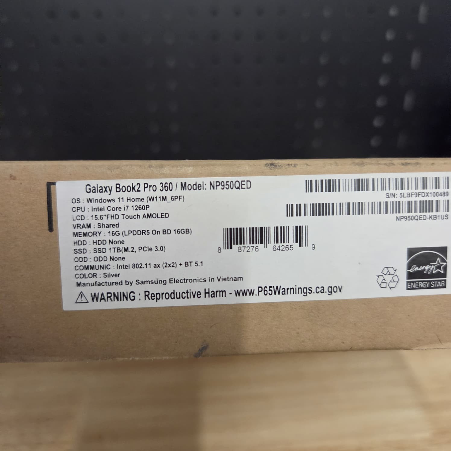 Samsung Galaxy Book2 Pro 360 (Model NP950QED)