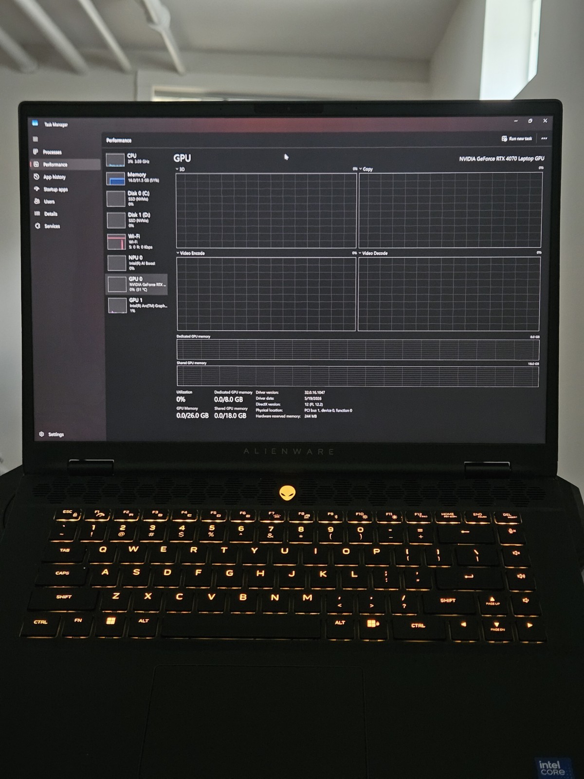 Alienware M16 16″ Gaming Laptop Ultra 7 32GB 1.5TB SSD RTX 4070 QHD+ 240Hz