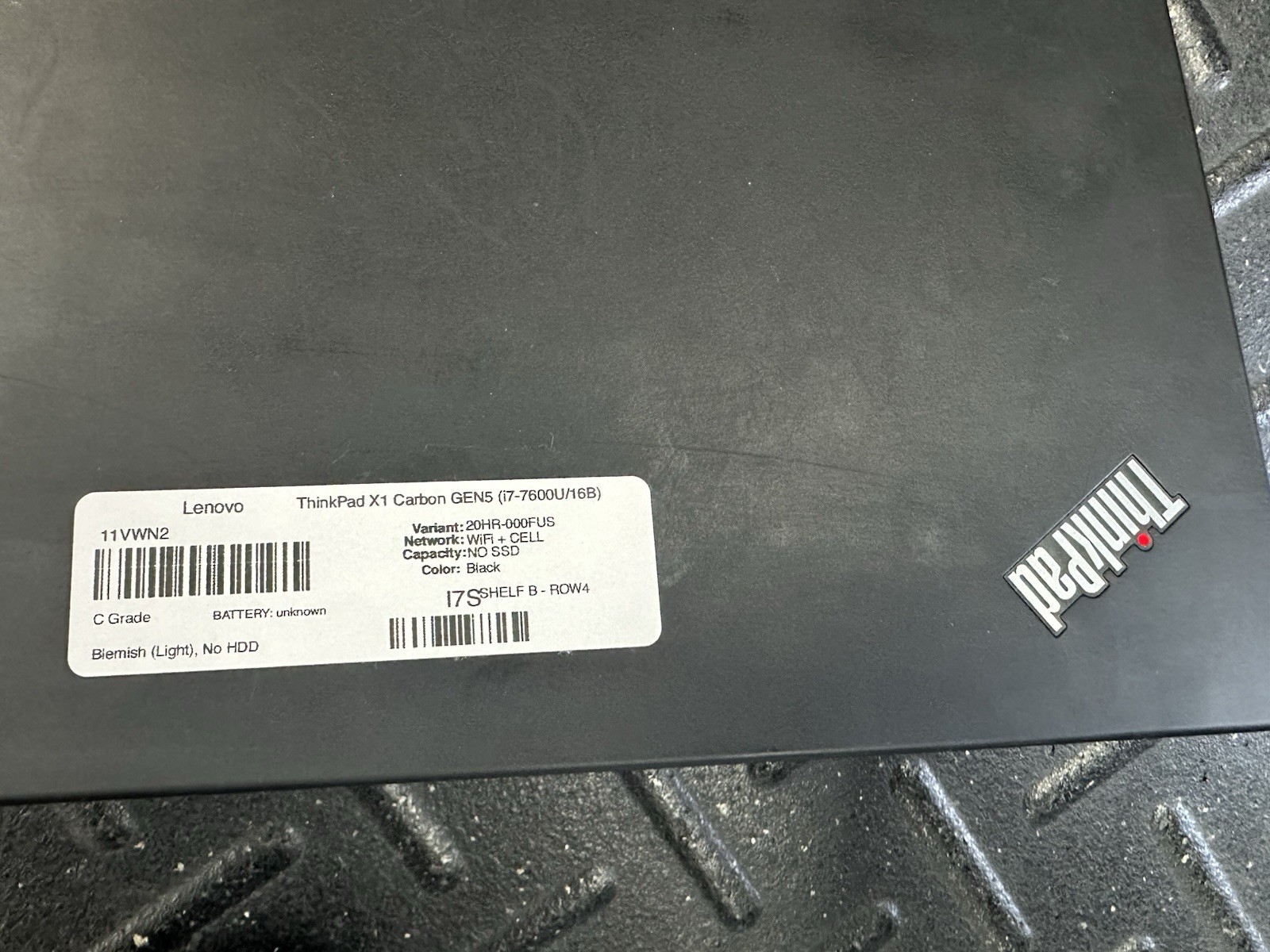 Lenovo ThinkPad X1 Carbon 14″ GEN 5 – i7-7600U 16GB RAM *NO SSD* – READ! Laptop