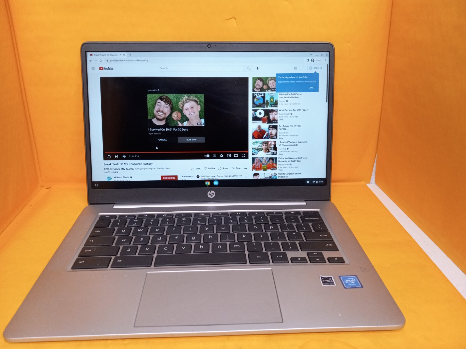 HP Chromebook 14a-na0023cl 14″ Intel N4020 4GB Ram 64GB eMMC WiFi Grey
