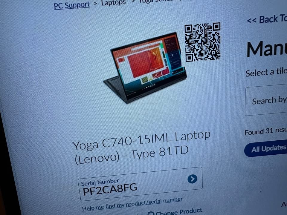 Lenovo Yoga C740 2-1 Touchscreen i7 10th Gen/12gigs/ 512SSD—–cosmetic