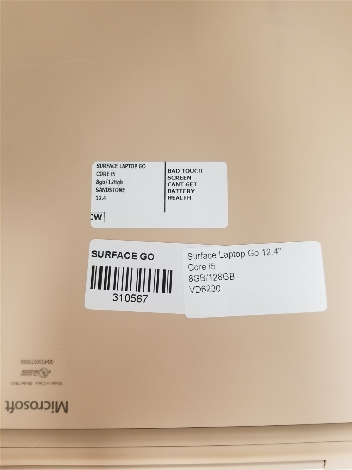 Microsoft Surface Laptop Go Core i5 12.4″ 8GB/128GB Gold See Details VD6230