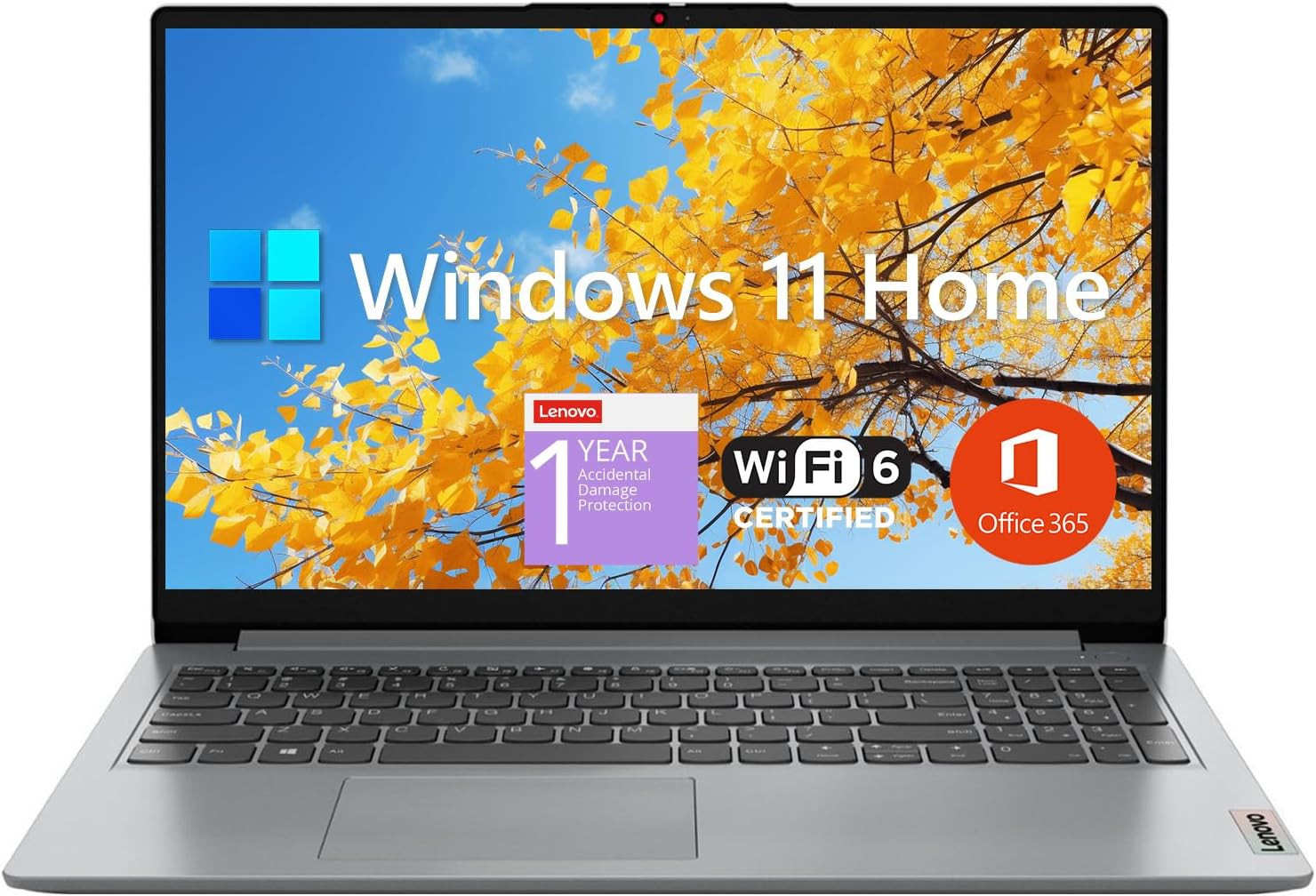 Ideapad 1 Student Laptop, 15.6″ FHD Display, Intel Dual Core Processor, 12GB RAM