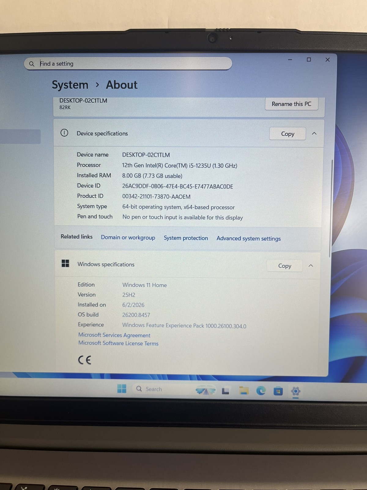 Lenovo IdeaPad 3 15IAU7 15.6IN i5-1235U 8GB 256GB SSD W11
