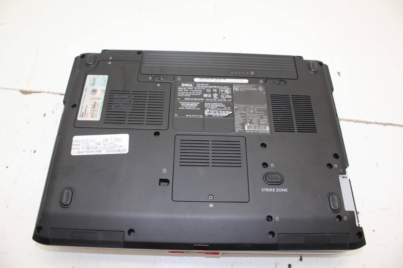 Dell Inspiron 1520 Core 2 Duo 3GB Ram – No HDD, Bad Battery – Screen issue-Parts