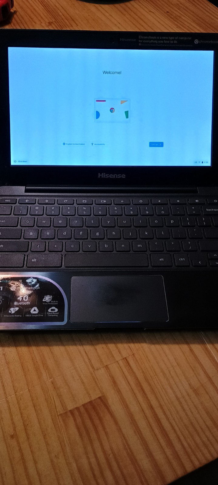 Hisense C11 Chromebook (11.6″), manufactured in May 2017