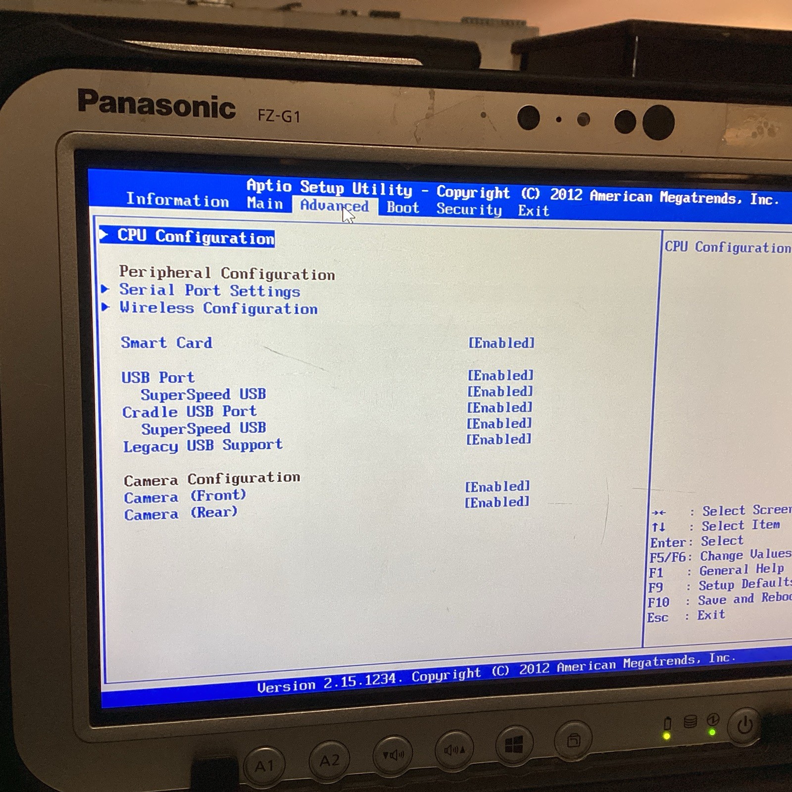 Panasonic Toughpad FZ-G1 MK5 i5 7300U@2.60GHz 8G Ram 256GB SSD W/Keyboard No OS