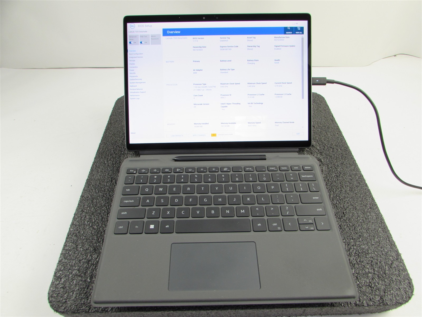 DELL LATITUDE 7320 (Detachable) 1920X1280 I7-1180G7 256GB SSD 16GB RAM NO O.S