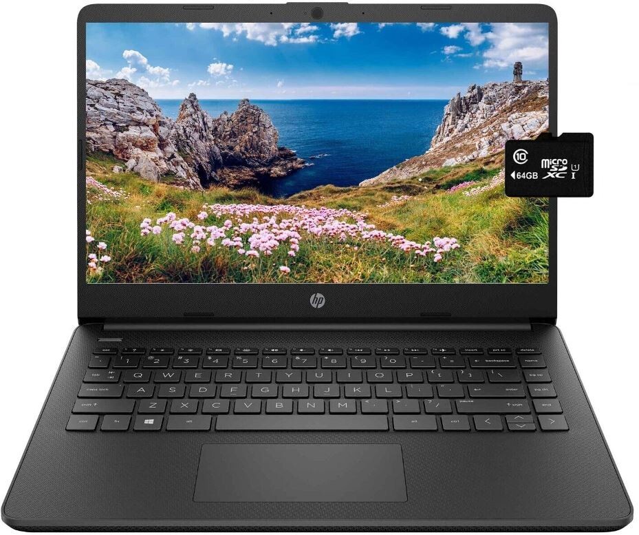 Newest HP 14” HD Laptop Intel 4-Core CPU 8GB RAM 128GB (64+64) HDMI Win11 Black
