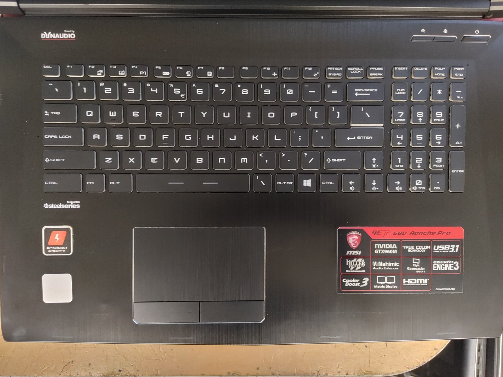 MSI GE72 6QD Apache Pro Core i7-6700HQ@2.60GHz, 8GB RAM , NO SSD FOR PARTS