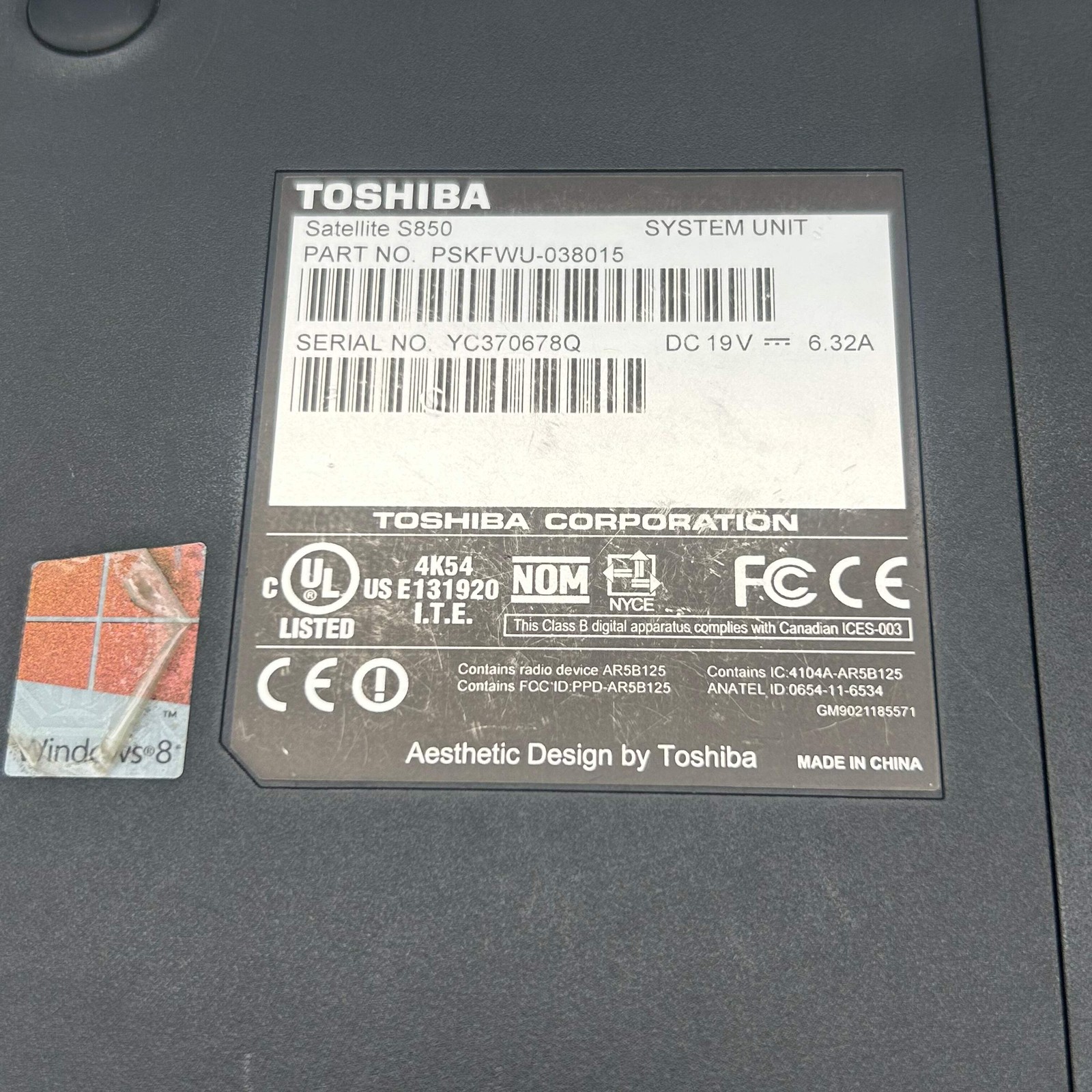 Toshiba Satellite S850 Core i7 2.4GHz,6GB RAM,512GB 15.6″ Gray Laptop