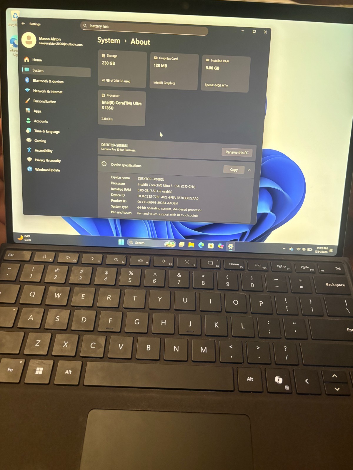 Microsoft surface pro 10 for business (Brand New, Open Box)