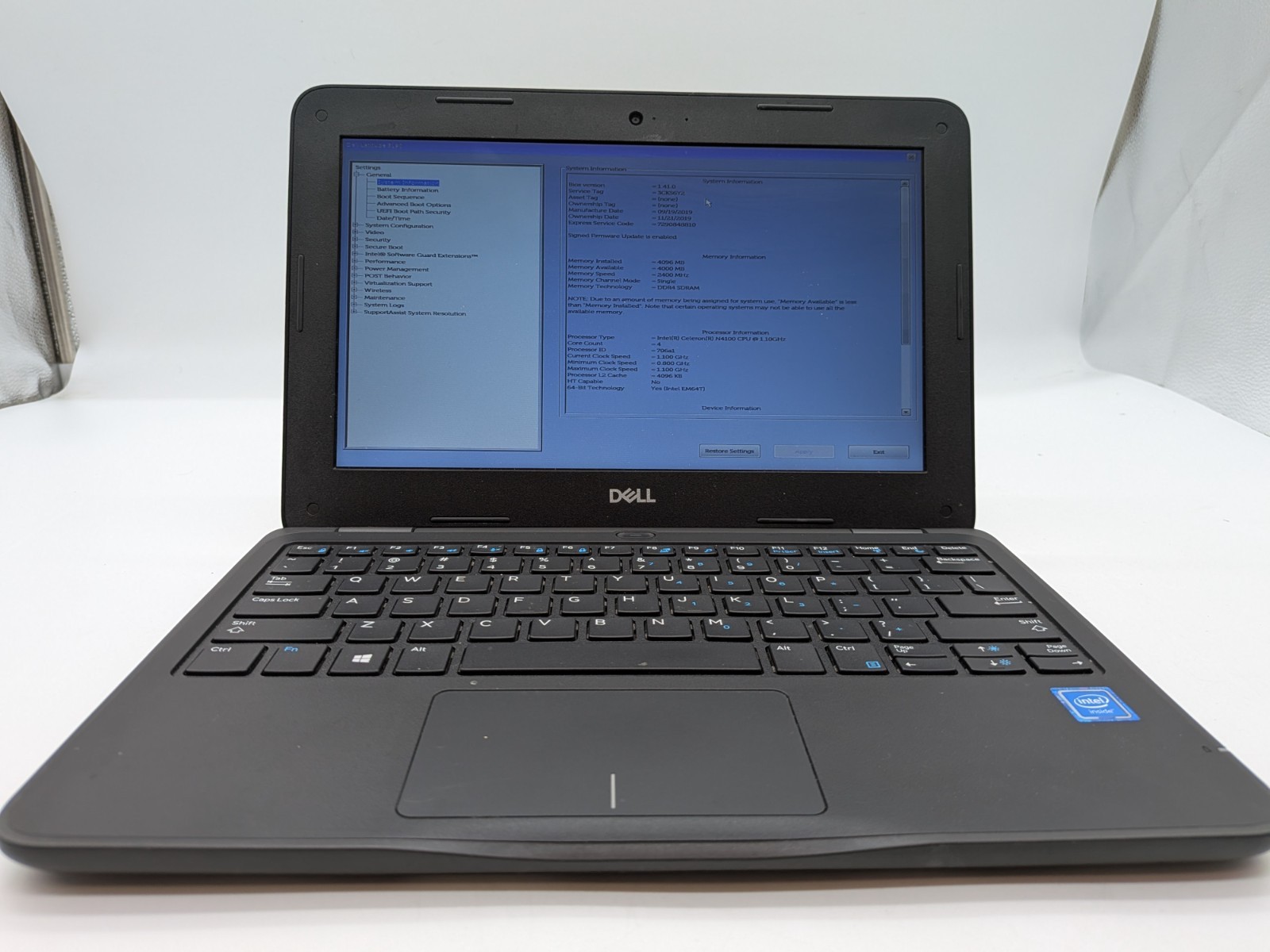 Dell Latitude 3190 Pentium Silver N5030@1.10GHZ 4GB RAM NO HDD/NO OS