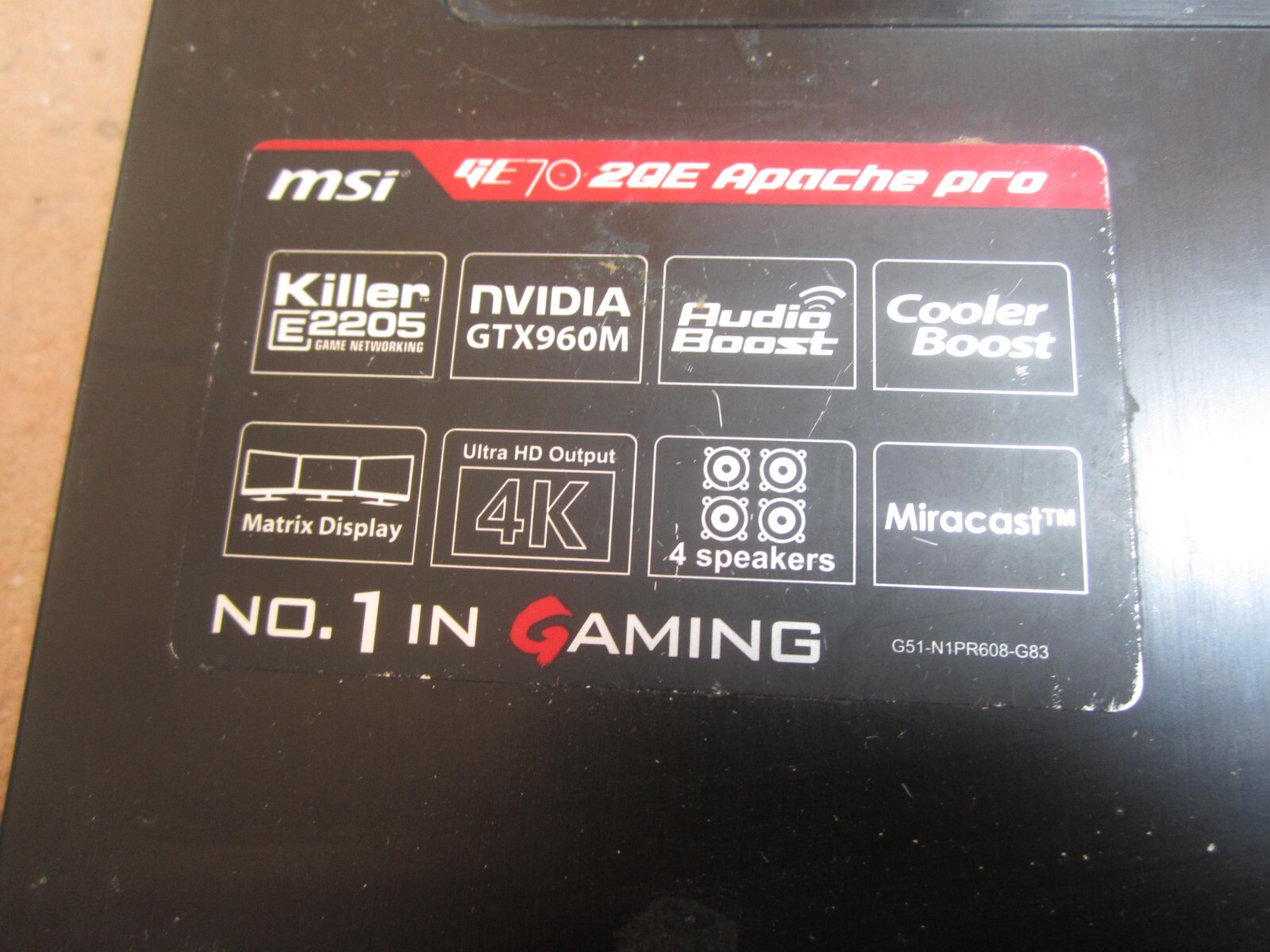MSI GE70 2QE APACHE PRO MS-1759 Laptop 12GBRAM 1TBHD GOOD SCREEN NoCORD – WORKS