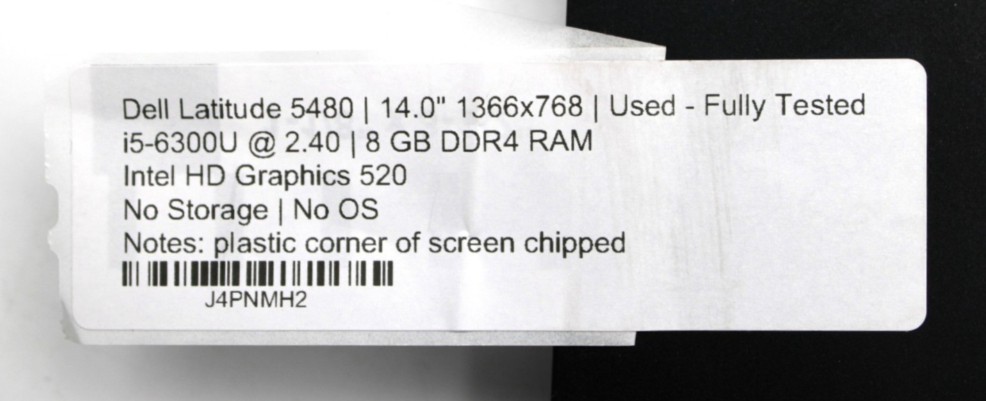 Dell Latitude 5480 i5-6300U@2.4GHz 8GB DDR4 NO STORAGE OR OS *USED/TESTED*