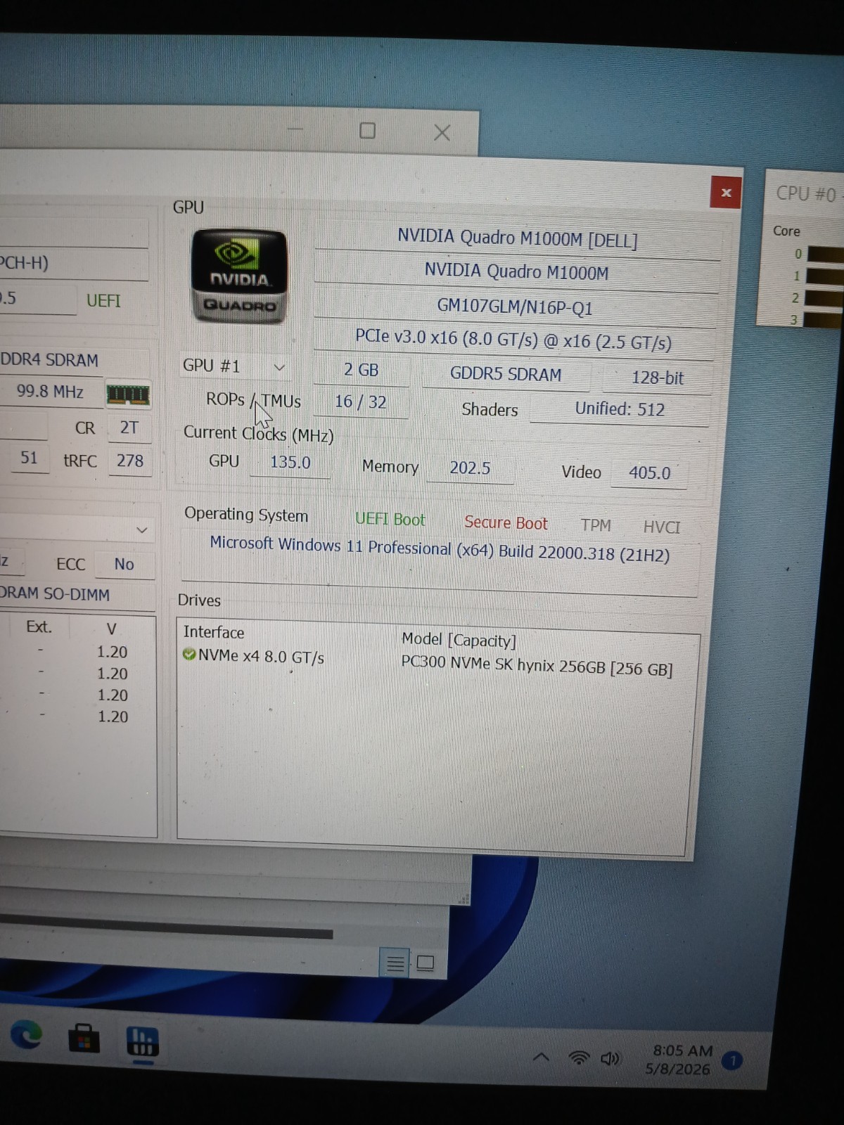 Dell Precision 7510 15.6″ Laptop i7-6820HQ 8GB 256GB SSD Win11 M1000M! #97