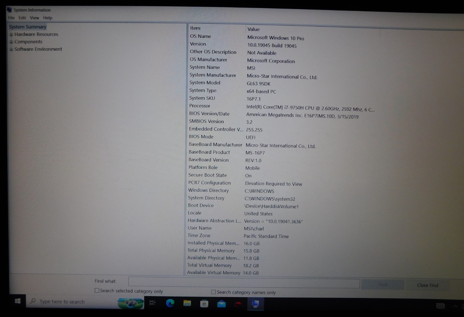 MSI 15.6″ GAMING LAPTOP GL63 9SDK Intel i7 9th Gen 2.6GHZ 16GB DDR4 512GB SSD
