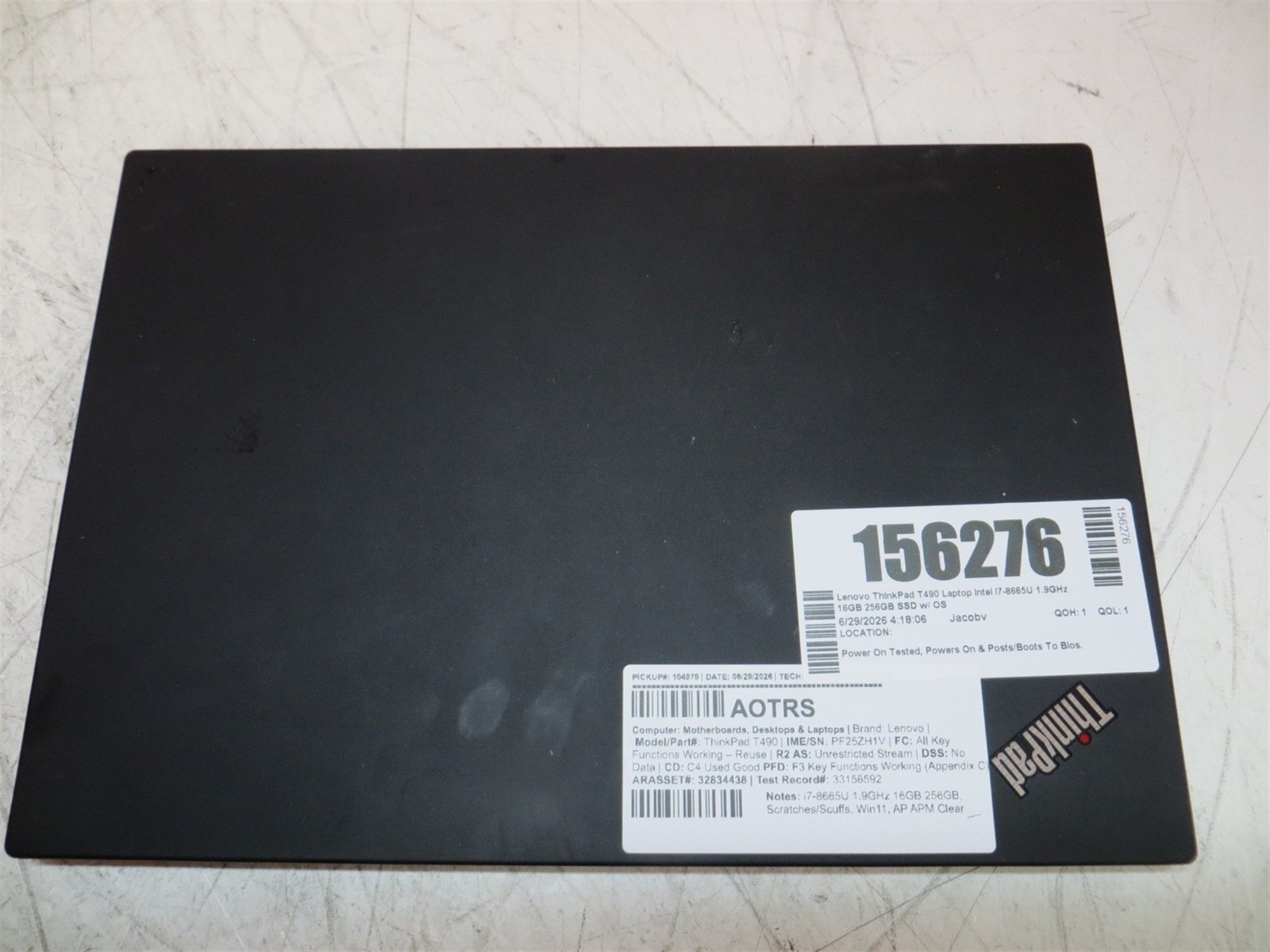 Lenovo ThinkPad T490 Laptop Intel i7-8665U 1.9GHz 16GB 256GB SSD w/ OS