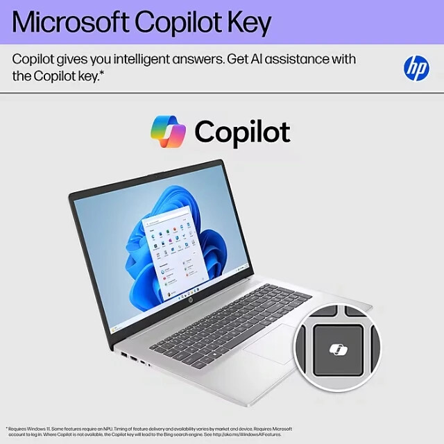 HP 17.3″ FHD Laptop Intel Core i3-N305 8GB RAM 512GB SSD Win11 Home 17-CN3083ST