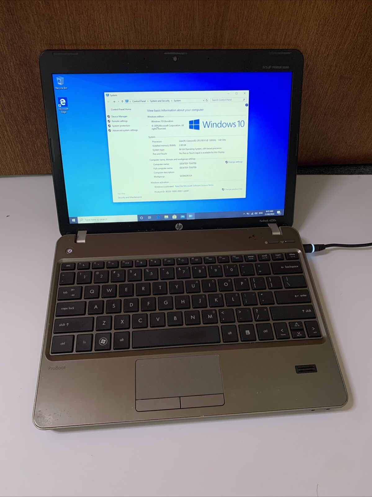 HP ProBook 4230s Laptop Intel B810 1.6Ghz 2GB 230GB *Flat Battery No PowerSupply